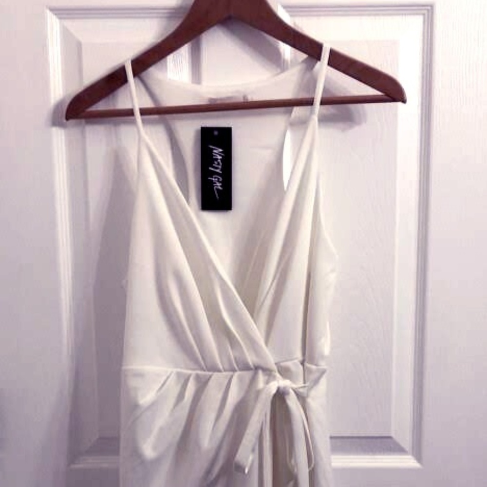 Nasty Gal - White Wrap Dress